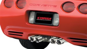 Chevrolet Corvette Performance Exhaust - Rear - CORSA Performance - Axle-Back Xtreme, Dual Rear Exit with Twin 4.0in. Polished Pro-Series Tips - Polished - `97-`04